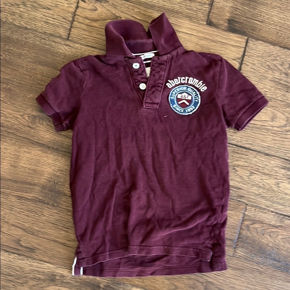 Boys S Abercrombie Kids Red Polo Shirt with Classic Collar and Short Sleeves